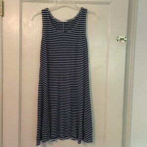 Dark Blue & White Striped Sundress
